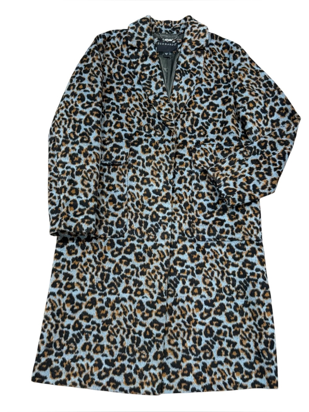 NEW Bernardo Felted Leopard Print Coat